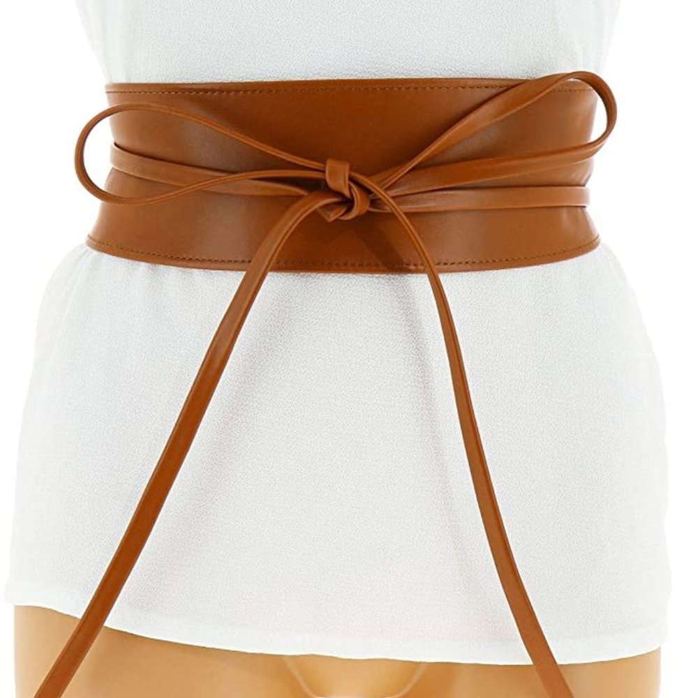 Woman Italian leather Obi belt, CASSIANE